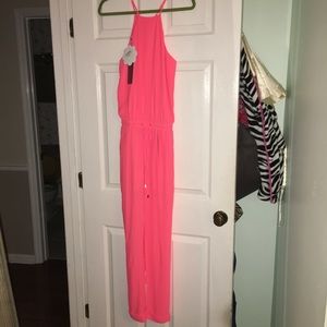 Hot pink jumpsuit